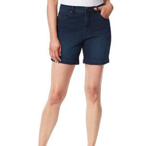 Gloria Vanderbilt Womens Stretch Denim Short Classic Rise Sz 16 Blue